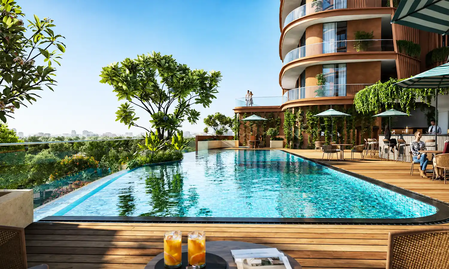 Tower and pool deck